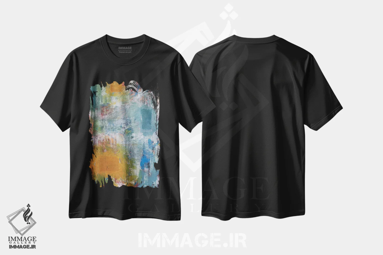 تیشرت مشکی طرح دار سینی رنگ اثر کنت یانگستروم | immage.ir