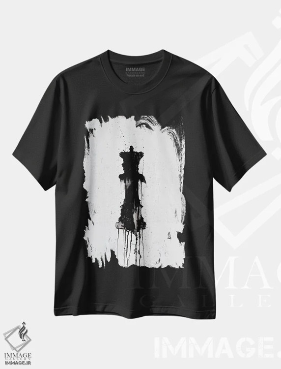 تیشرت مشکی طرح دار ملکه، آبستره اثر کنت یانگستروم | فروشگاه ایماژ