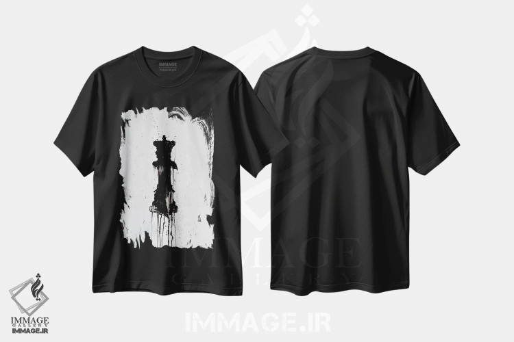 تیشرت مشکی طرح دار ملکه، آبستره اثر کنت یانگستروم | فروشگاه ایماژ