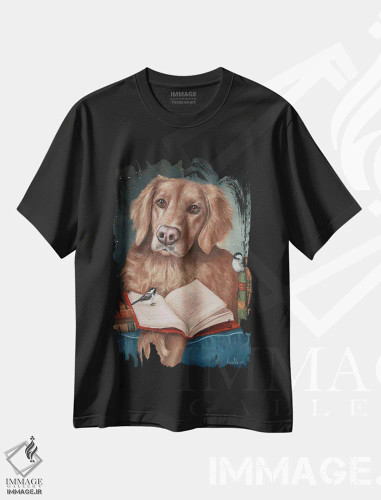 تیشرت مشکی طرح دار استراحت با کتاب، تزئینی اثر کایرا ویلسون | فروشگاه ایماژ