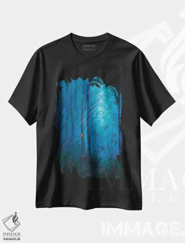 تیشرت مشکی طرح دار کاردینال جنگلی، تزئینی اثر کایرا ویلسون | فروشگاه ایماژ