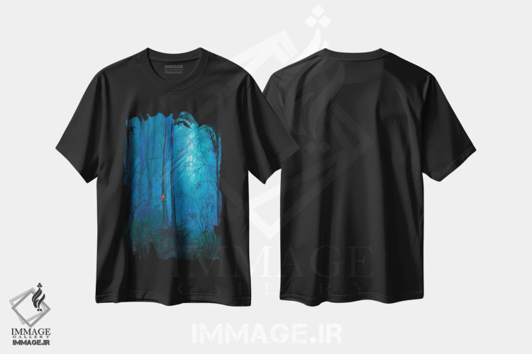 تیشرت مشکی طرح دار کاردینال جنگلی، تزئینی اثر کایرا ویلسون | فروشگاه ایماژ