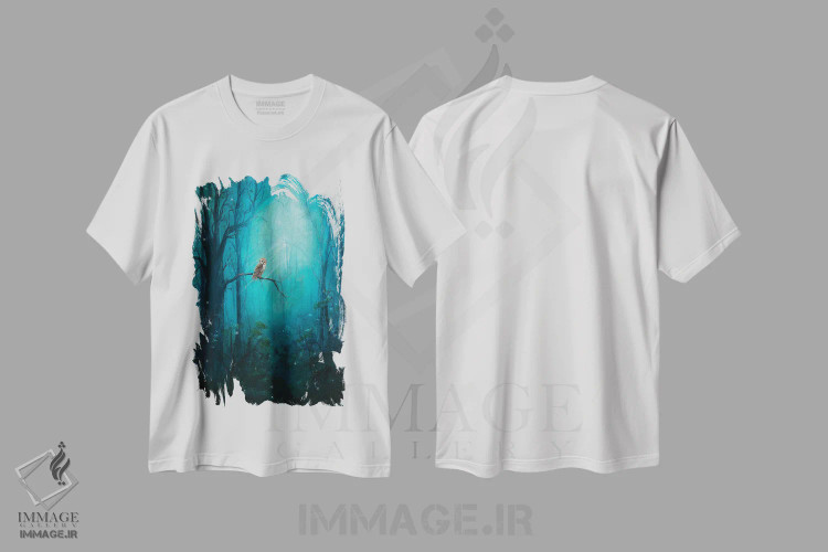 تیشرت سفید طرح دار جغد جنگلی، تزئینی اثر کایرا ویلسون | فروشگاه ایماژ