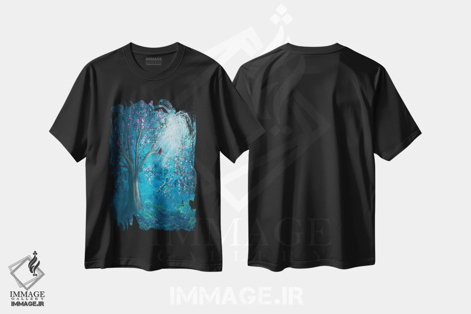 تیشرت مشکی طرح دار شکوفه، تزئینی اثر کایرا ویلسون | immage.ir