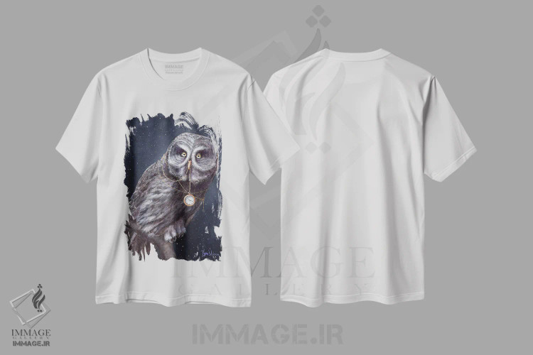 تیشرت سفید طرح دار نگهبان زمان، تزئینی اثر کایرا ویلسون | فروشگاه ایماژ