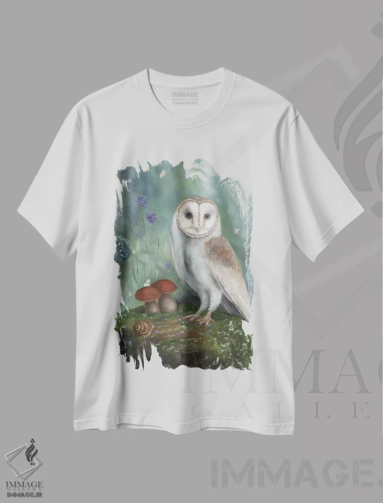 تیشرت سفید طرح دار دوستان جنگلی، تزئینی اثر کایرا ویلسون | فروشگاه ایماژ