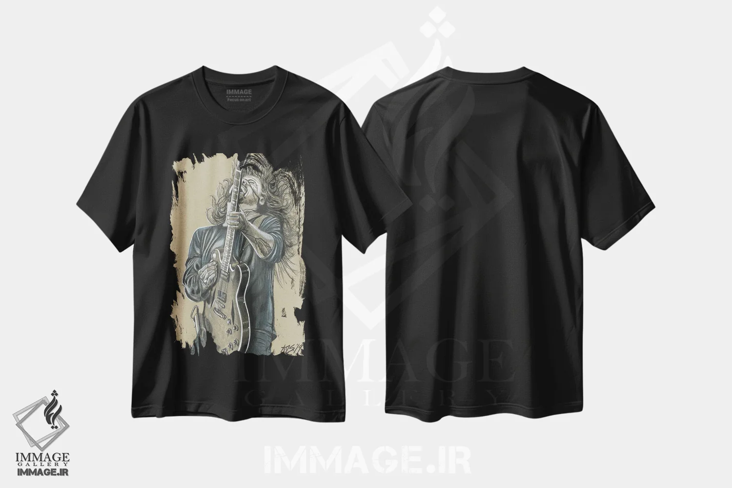 تیشرت مشکی طرح دار دیو گرول، هنر دیجیتال اثر کتی سالیوان | فروشگاه ایماژ