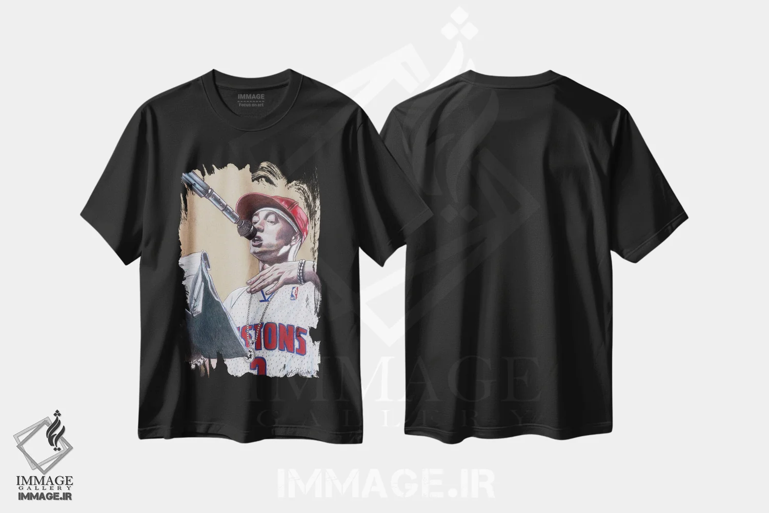 تیشرت مشکی طرح دار امینم، هنر دیجیتال اثر کتی سالیوان | immage.ir