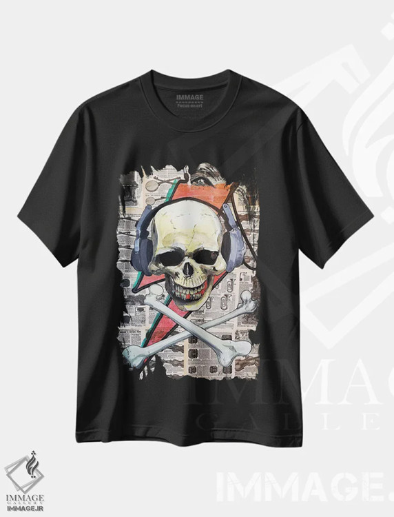 تیشرت مشکی طرح دار میراث صدا، هنر فاخر معاصر اثر کایل ویلیس | immage.ir