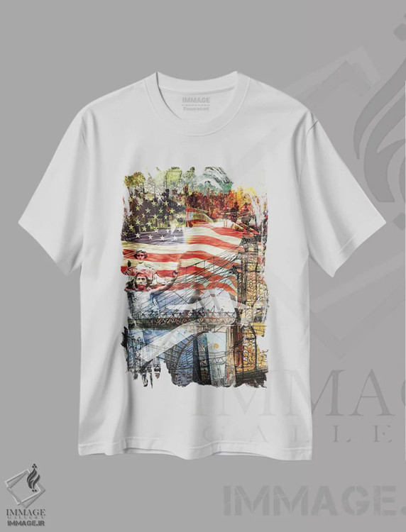 تیشرت سفید طرح دار مجموعه نیویورک: این است آمریکا، هنر فاخر معاصر اثر کایل ویلیس | immage.ir