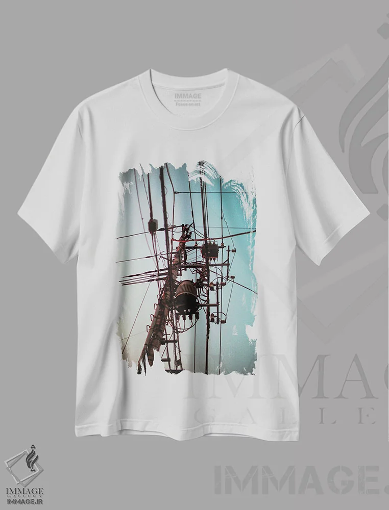 تیشرت سفید طرح دار موج های ژاپن، مدیوم اثر کنزو ایجیری | immage.ir