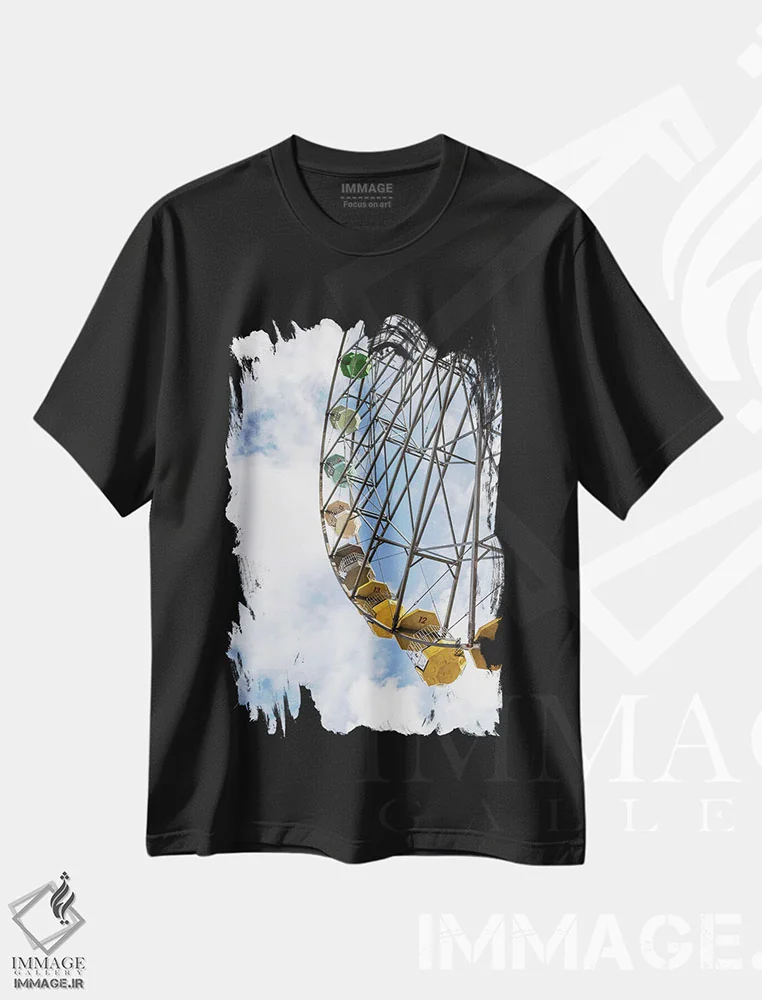 تیشرت مشکی طرح دار عبور از سنت، مدیوم اثر کنزو ایجیری | فروشگاه ایماژ