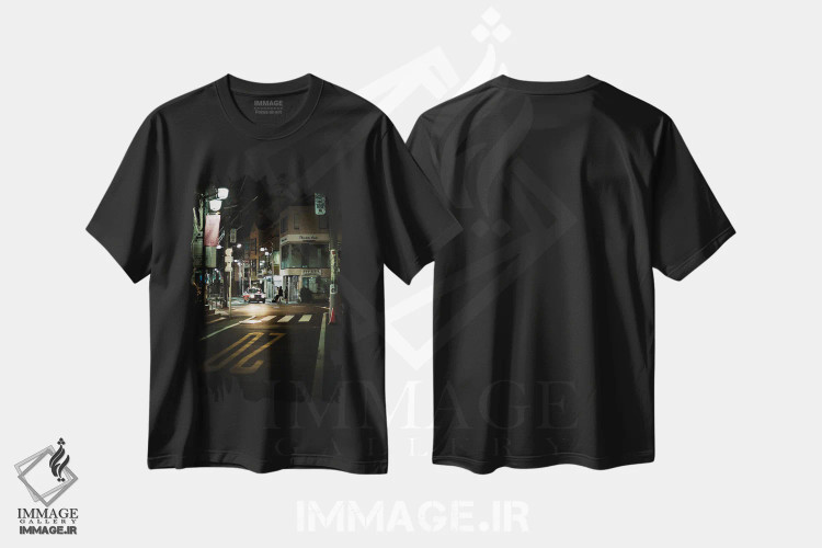 تیشرت مشکی طرح دار تاکسی به گذشته، مدیوم اثر کنزو ایجیری | immage.ir