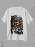 تیشرت سفید طرح دار رنگ های اسرارآمیز و آوازهای بازار، مدیوم اثر کنزو ایجیری | فروشگاه ایماژ