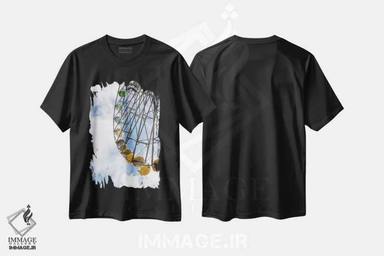 تیشرت مشکی طرح دار عبور از سنت، مدیوم اثر کنزو ایجیری | فروشگاه ایماژ