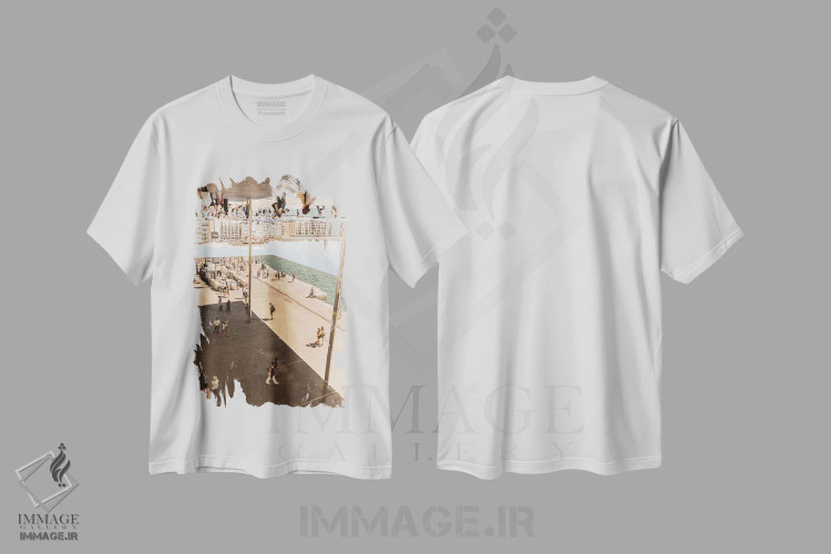 تیشرت سفید طرح دار بندر قدیمی مارسی ۵، مدیوم اثر کنزو ایجیری | فروشگاه ایماژ