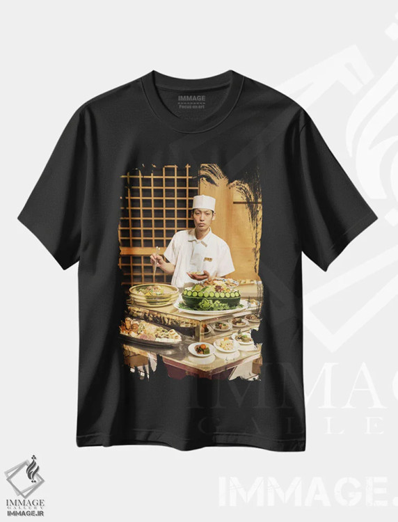 تیشرت مشکی طرح دار مرد غذا، مدیوم اثر کنزو ایجیری | immage.ir