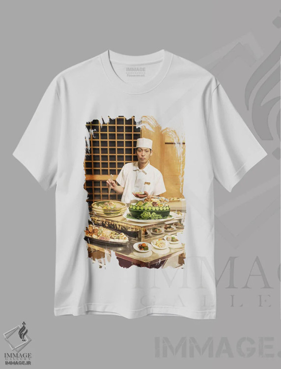 تیشرت سفید طرح دار مرد غذا، مدیوم اثر کنزو ایجیری | فروشگاه ایماژ