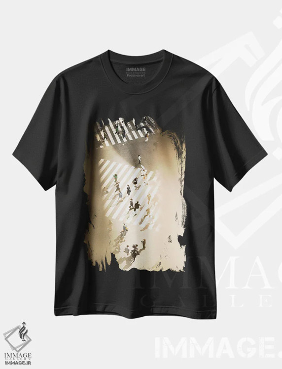 تیشرت مشکی طرح دار تقاطع شیبویا ۲، مدیوم اثر کنزو ایجیری | immage.ir