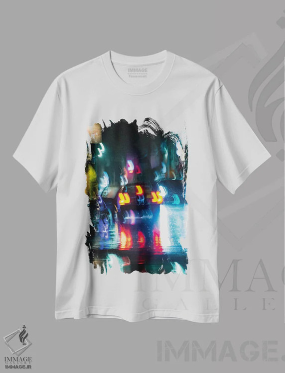 تیشرت سفید طرح دار سری تاکسی خیس ۴، مدیوم اثر کنزو ایجیری | فروشگاه ایماژ