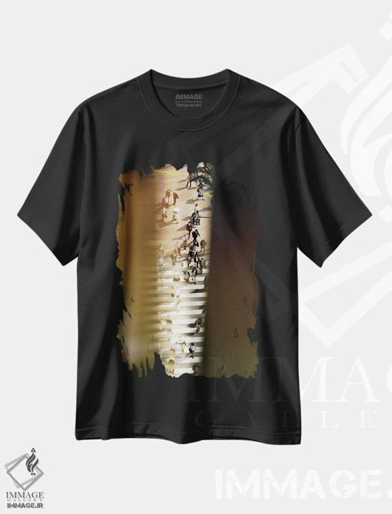 تیشرت مشکی طرح دار تقاطع شیبویا ۳، مدیوم اثر کنزو ایجیری | فروشگاه ایماژ