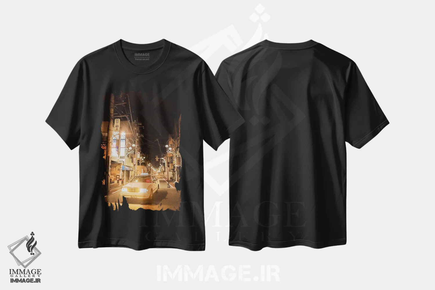 تیشرت مشکی طرح دار تاکسی زرد، مدیوم اثر کنزو ایجیری | فروشگاه ایماژ