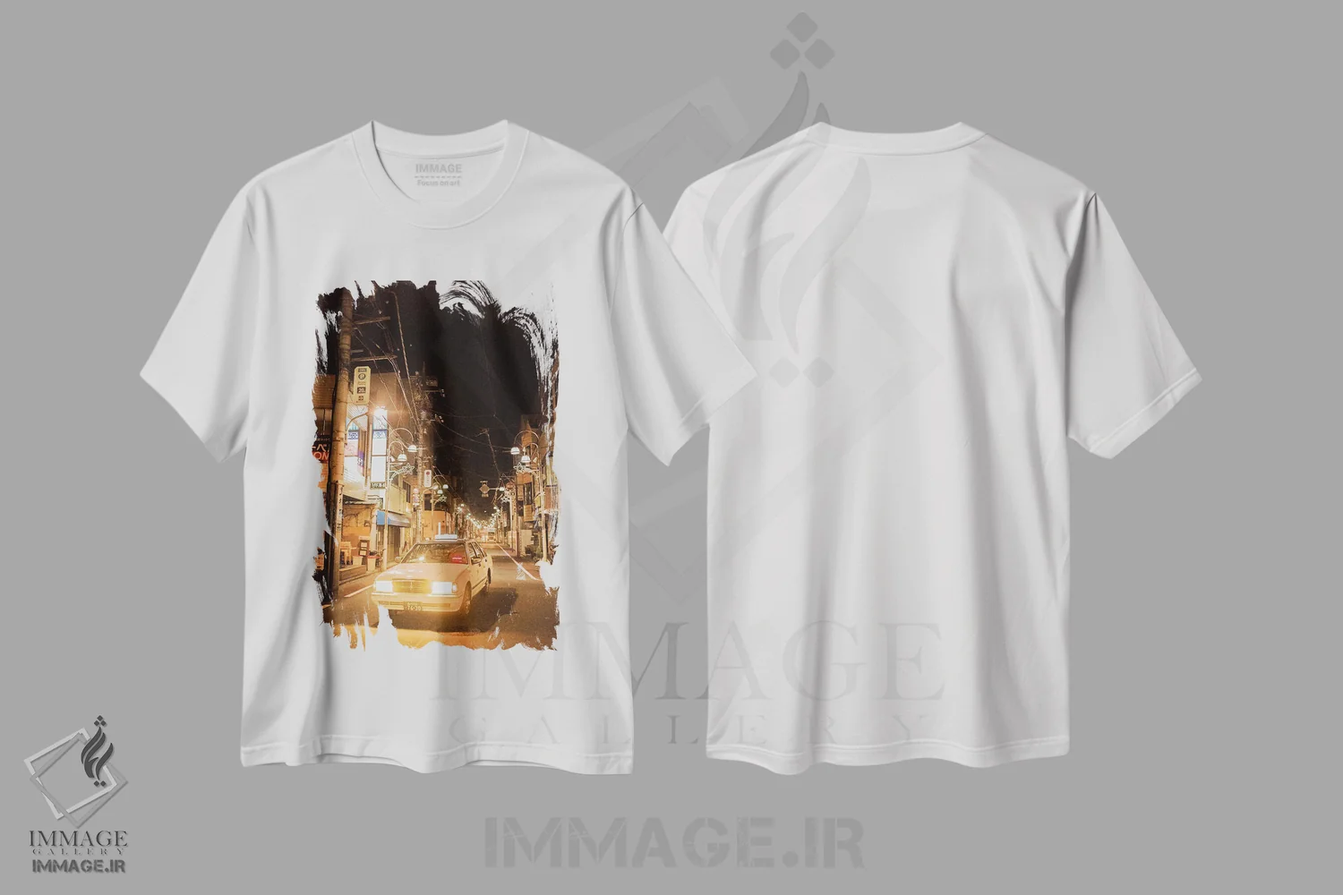 تیشرت سفید طرح دار تاکسی زرد، مدیوم اثر کنزو ایجیری | immage.ir