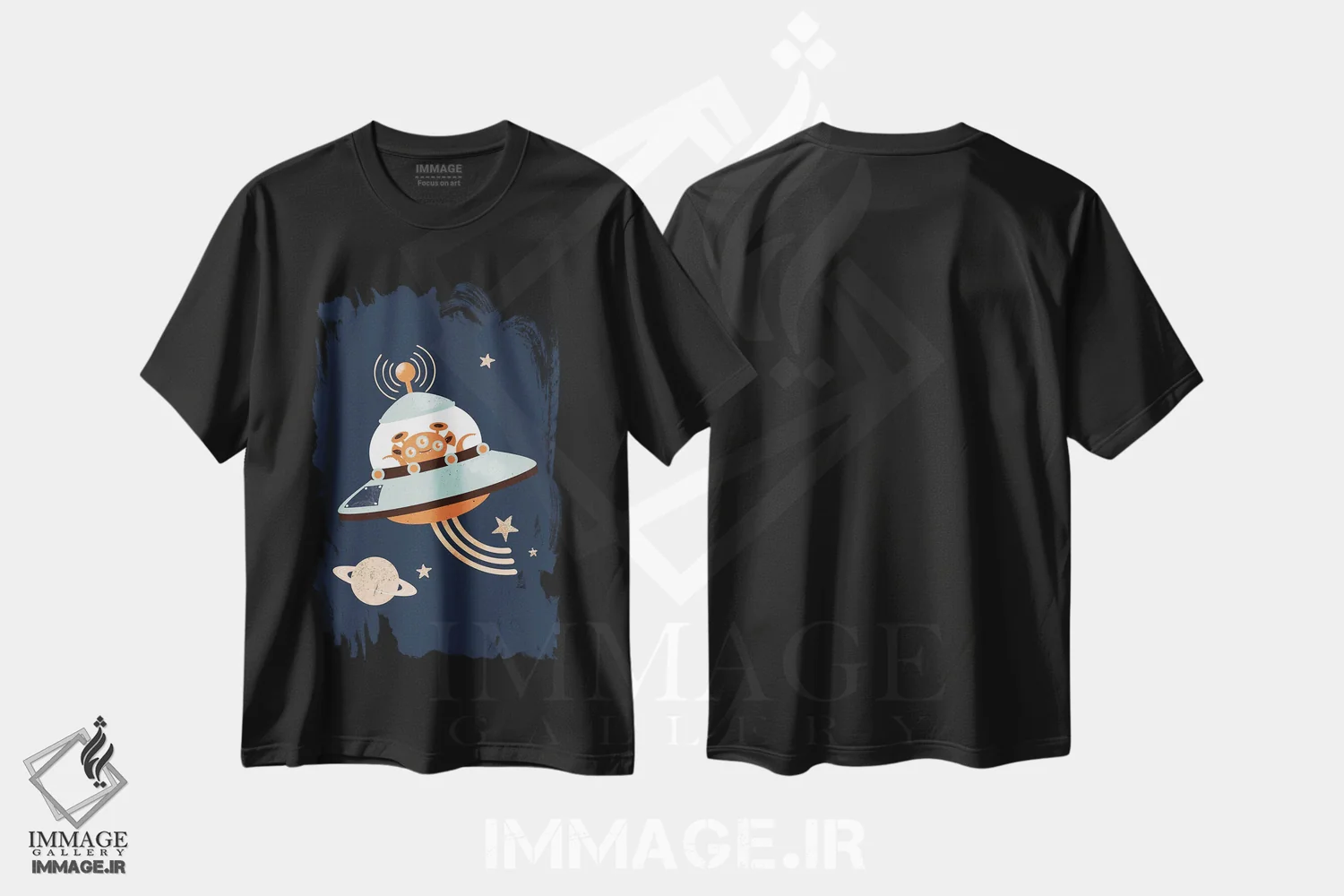 تیشرت مشکی طرح دار بیگانه، تزئینی اثر کانزیلو | فروشگاه ایماژ