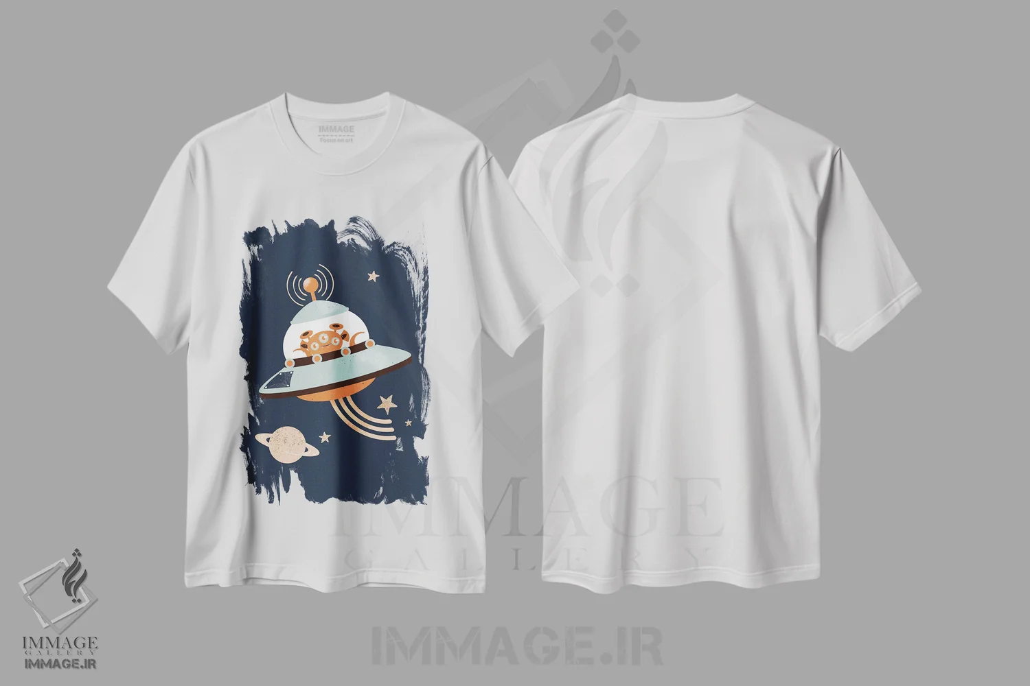تیشرت سفید طرح دار بیگانه، تزئینی اثر کانزیلو | immage.ir