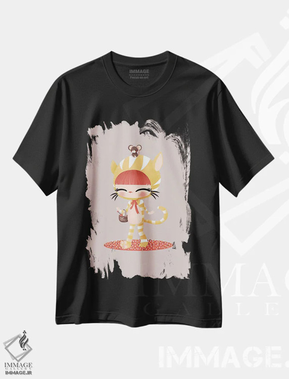 تیشرت مشکی طرح دار شیرین ها، تزئینی اثر کانزیلو | immage.ir