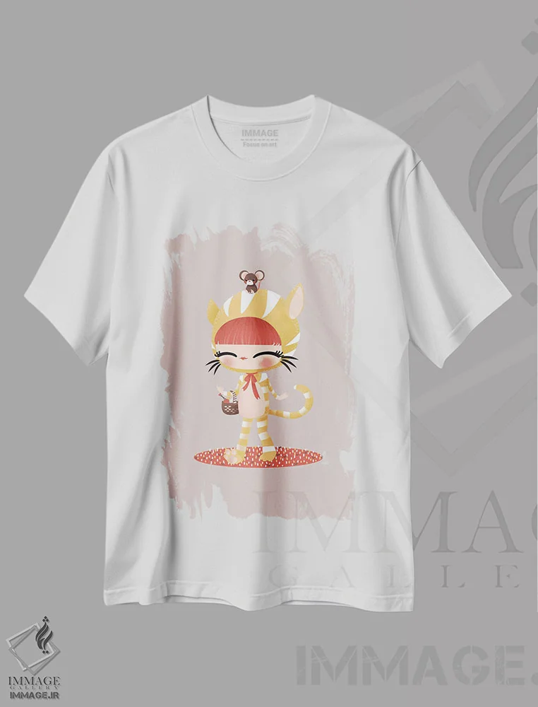 تیشرت سفید طرح دار شیرین ها، تزئینی اثر کانزیلو | فروشگاه ایماژ