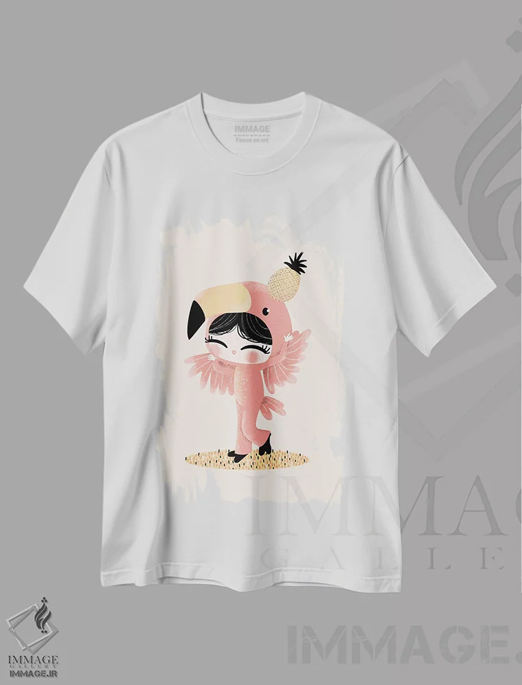 تیشرت سفید طرح دار شیرین ها، تزئینی اثر کانزیلو | immage.ir