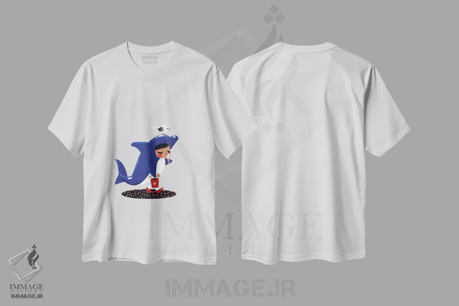 تیشرت سفید طرح دار شیرین ها، تزئینی اثر کانزیلو | immage.ir