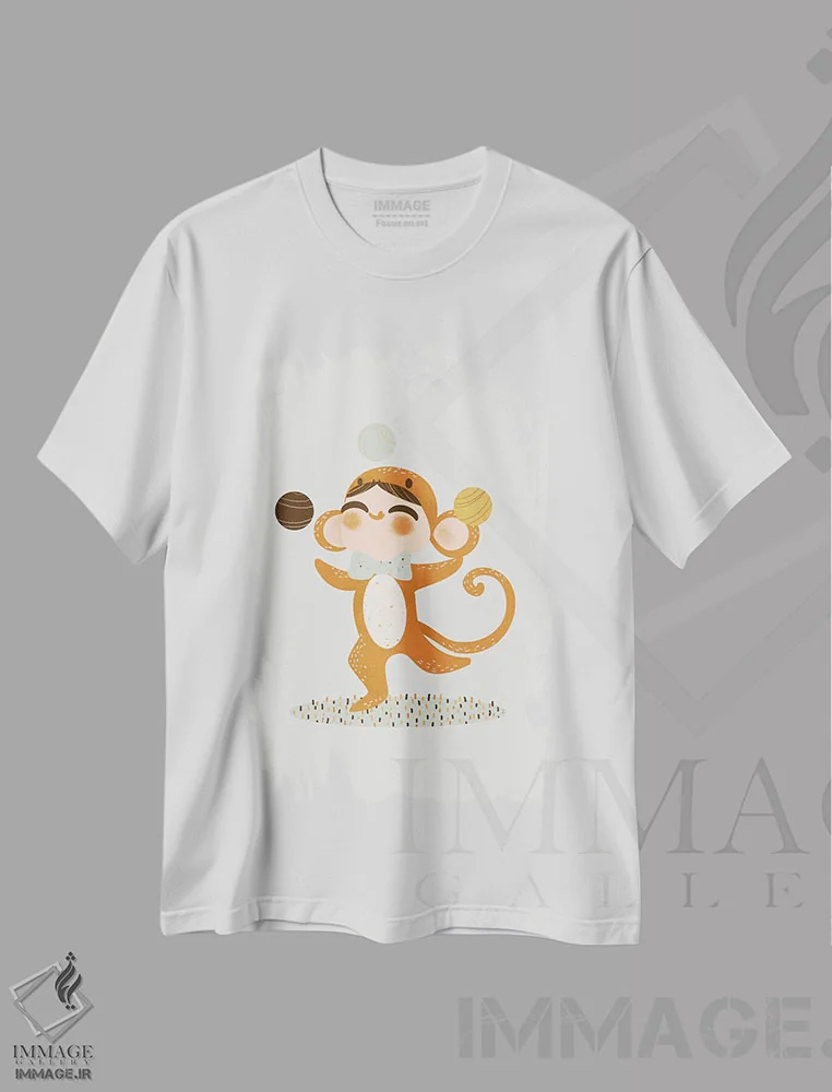 تیشرت سفید طرح دار شیرین ها، تزئینی اثر کانزیلو | immage.ir