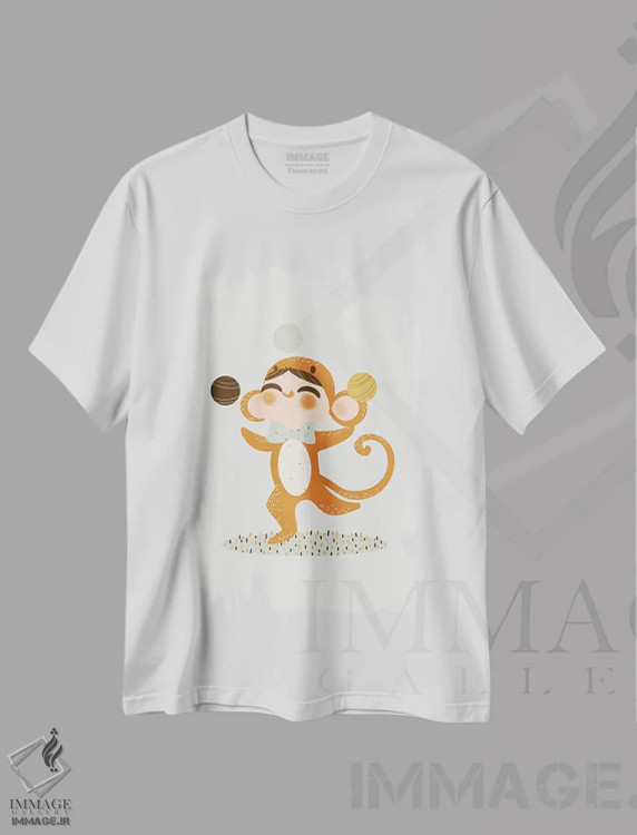 تیشرت سفید طرح دار شیرین ها، تزئینی اثر کانزیلو | immage.ir