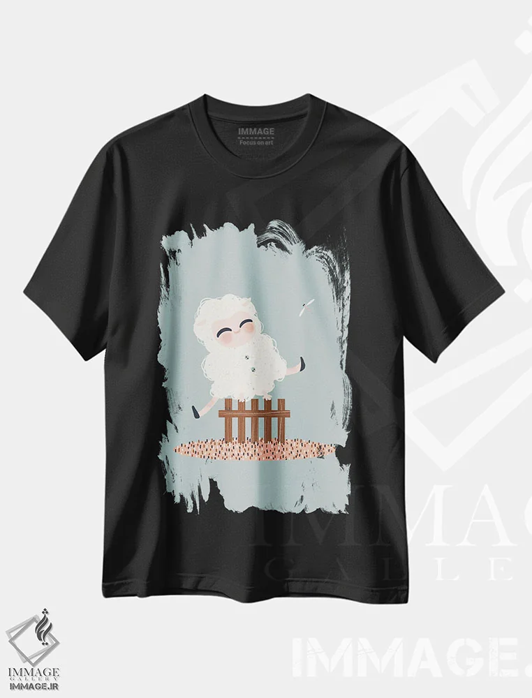 تیشرت مشکی طرح دار شیرین ها، تزئینی اثر کانزیلو | فروشگاه ایماژ