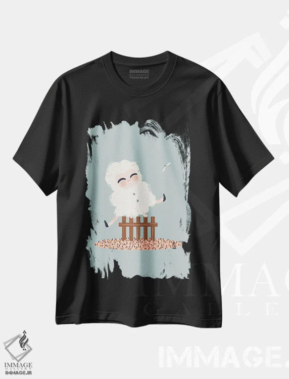 تیشرت مشکی طرح دار شیرین ها، تزئینی اثر کانزیلو | فروشگاه ایماژ