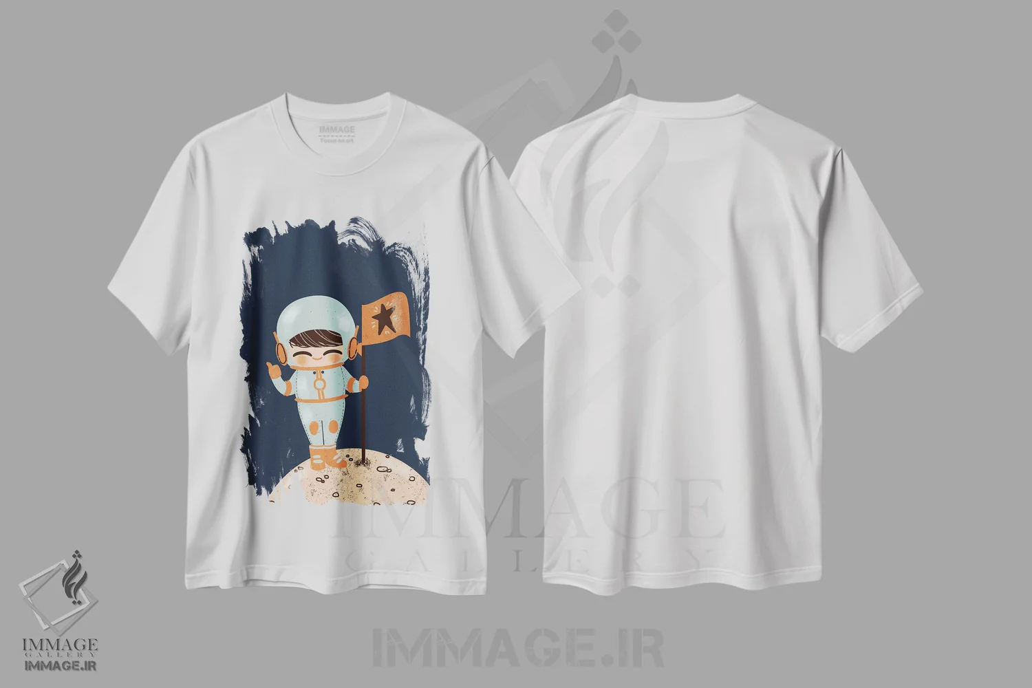 تیشرت سفید طرح دار فضانورد، تزئینی اثر کانزیلو | فروشگاه ایماژ