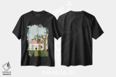 تیشرت مشکی طرح دار خانه زیبا، تزئینی اثر کانزیلو | فروشگاه ایماژ