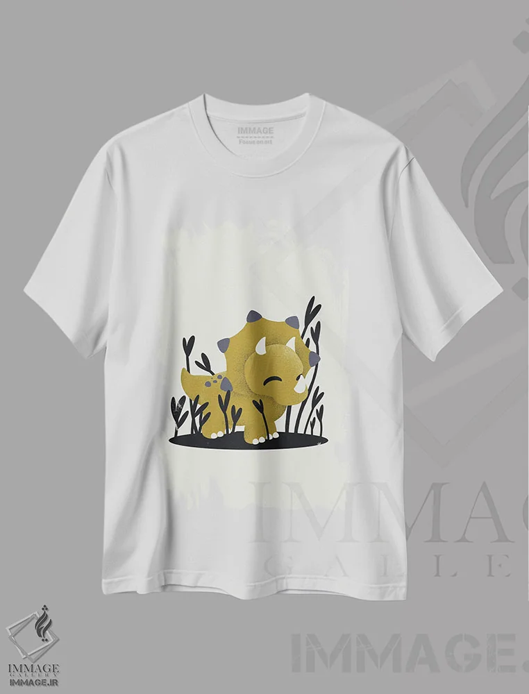 تیشرت سفید طرح دار تریسراتوپس، تزئینی اثر کانزیلو | immage.ir