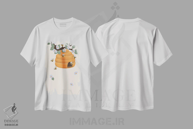 تیشرت سفید طرح دار زنبورها، تزئینی اثر کانزیلو | immage.ir