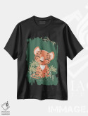 تیشرت مشکی طرح دار حیوانات بامزه، تزئینی اثر کانزیلو | فروشگاه ایماژ
