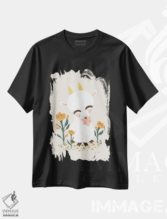 تیشرت مشکی طرح دار حیوانات بامزه، تزئینی اثر کانزیلو | immage.ir