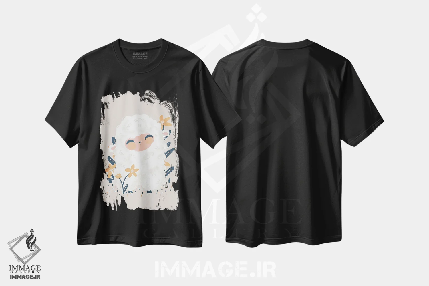 تیشرت مشکی طرح دار حیوانات بامزه، تزئینی اثر کانزیلو | فروشگاه ایماژ