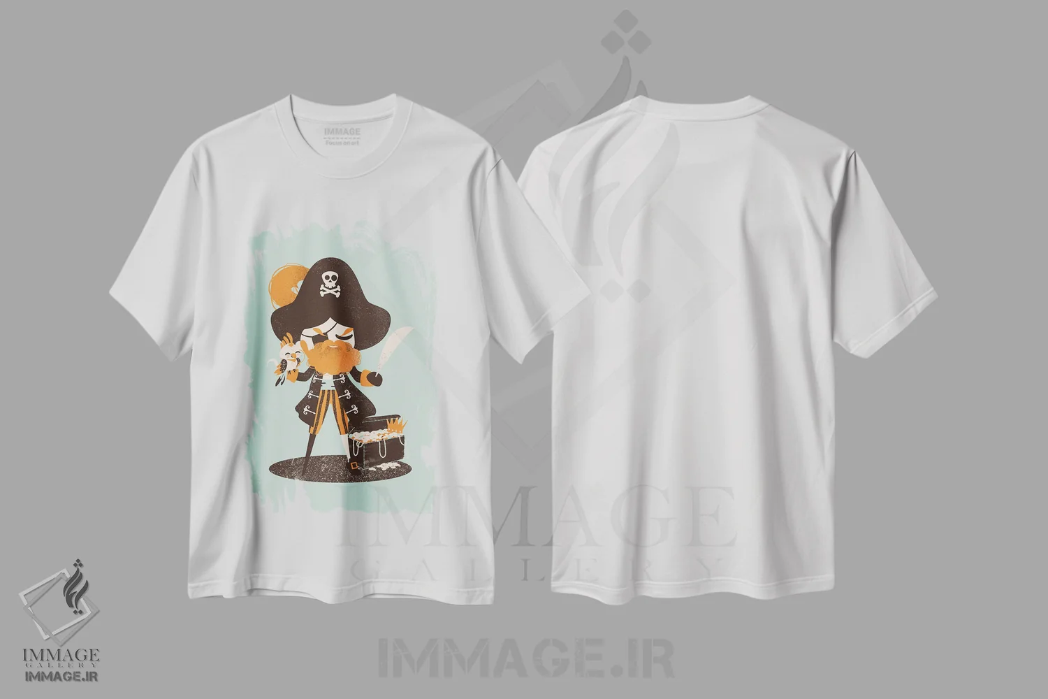 تیشرت سفید طرح دار کاپیتان دزد دریایی، تزئینی اثر کانزیلو | immage.ir