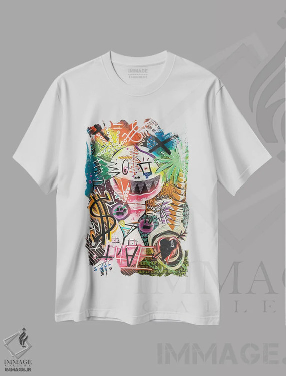 تیشرت سفید طرح دار شب های جنگل، مدیوم اثر نوا لاتار | immage.ir