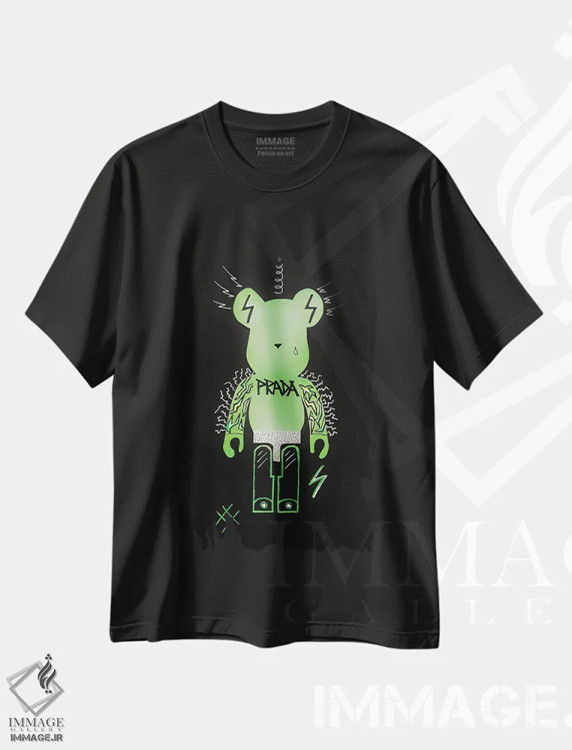 تیشرت مشکی طرح دار خرس انفجاری بر بریک، مدیوم اثر نوا لاتار | immage.ir