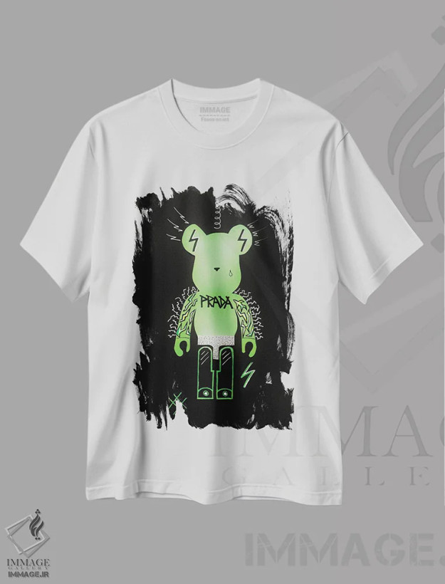 تیشرت سفید طرح دار خرس انفجاری بر بریک، مدیوم اثر نوا لاتار | فروشگاه ایماژ