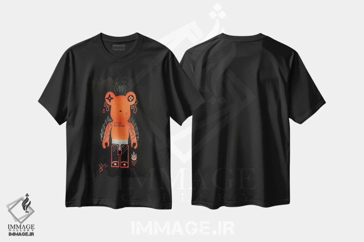تیشرت مشکی طرح دار خرس خشمگین بر بریک، مدیوم اثر نوا لاتار | فروشگاه ایماژ