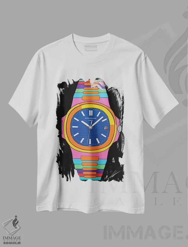 تیشرت سفید طرح دار پتک، مدیوم اثر نوا لاتار | فروشگاه ایماژ